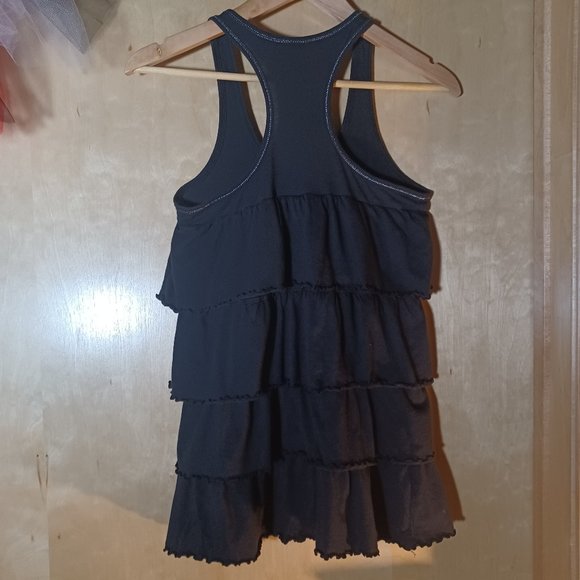 CANDIE'S VINTAGE 2PC Black Silver Trim Ruffle Babydoll Slip & Panty Set_Large - Picture 5 of 10